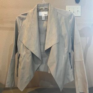 Bar III faux gray leather jacket sweater in size S! Perfect for fall!